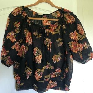 Anthropologie Edme & Esyllte Floral Peasant Top